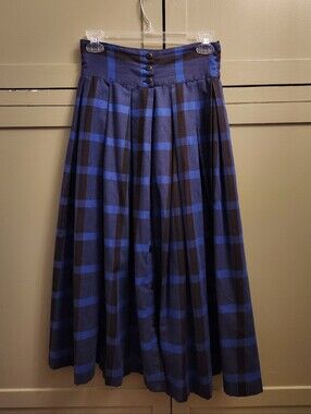 Sunbow Vintage Blue Plaid Skirt